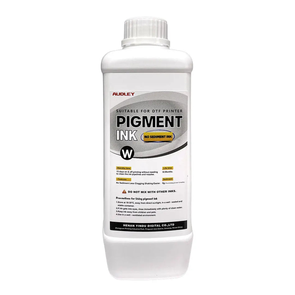 DTF White Ink – No Clogging Pigment Ink for DTF Printers (1L Bottle) | Audley No Sediment Formula - DTFONESTOP